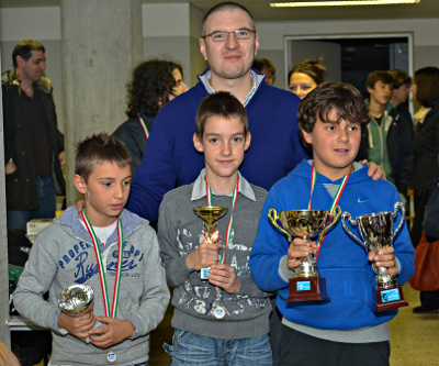 I premiati torneo A assoluto: Tommaso Zanini, Stefano Sella, Riccardo Basso